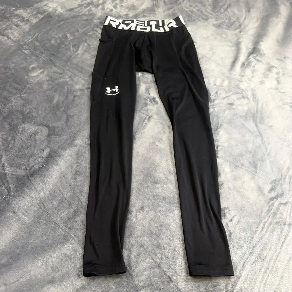 Mens Under Armour Cold Gear Black Spandex Tights Compression Pants Sz S
